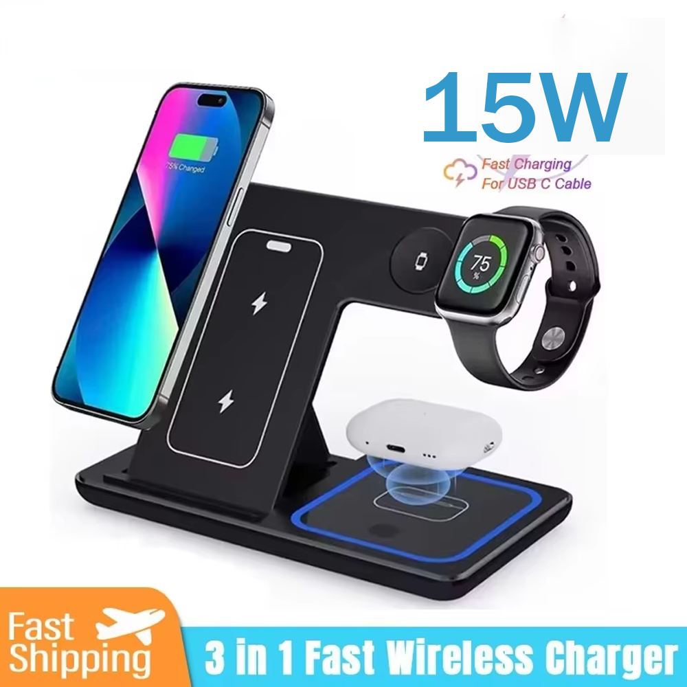 Smartwatch X12 - 15W 3 in 1 Wireless Charger