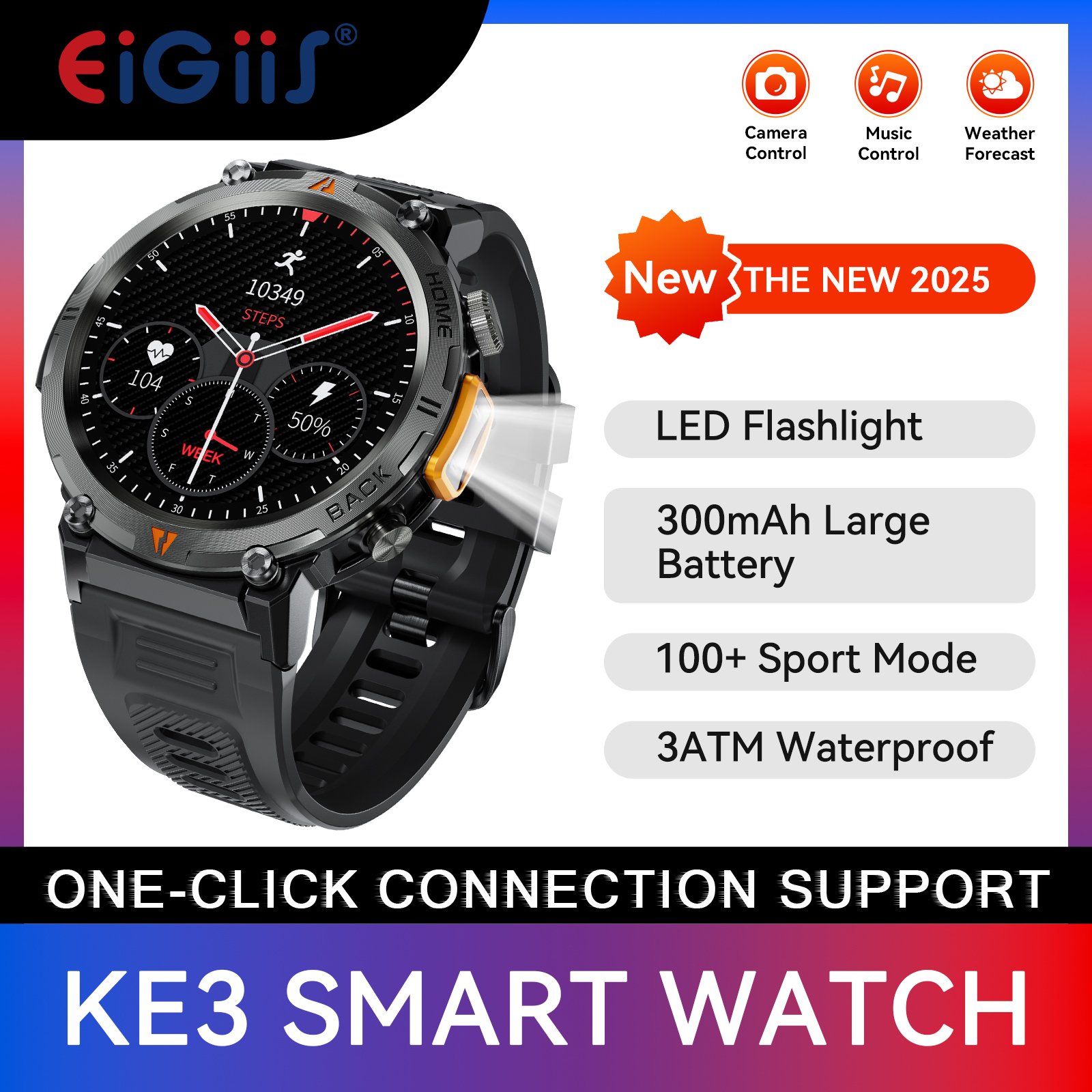 Smartwatch Face - EIGIIS KE3 Bluetooth Call Smart Watch