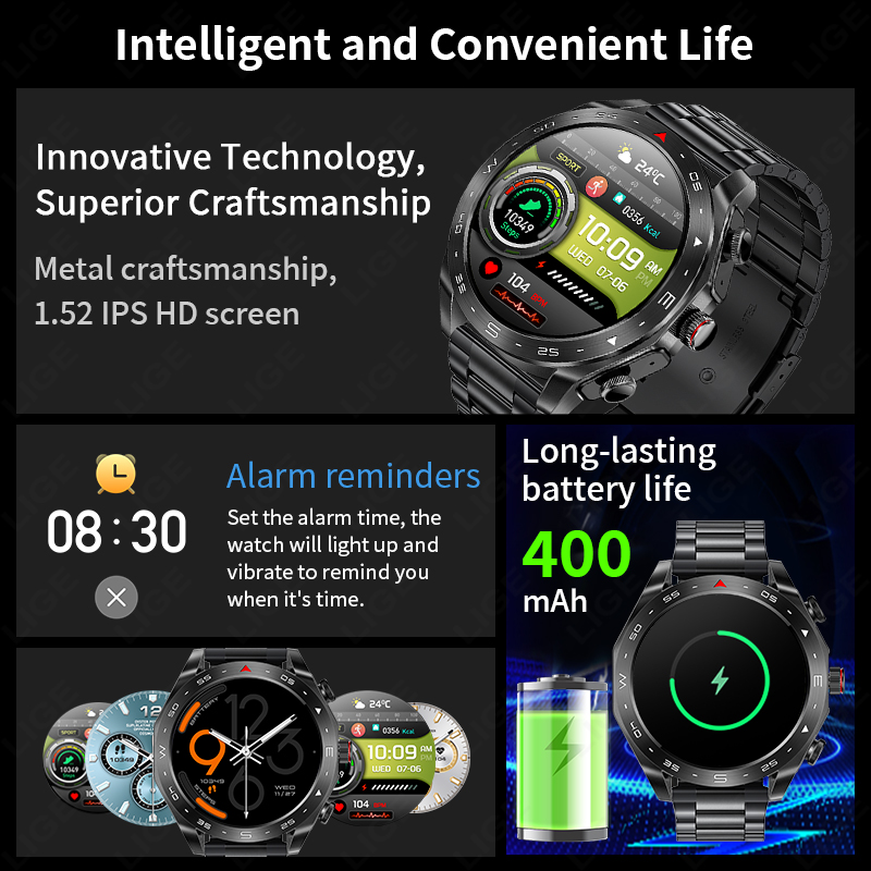 LIGE Smartwatch With Earbuds B - đánh giá và giá Smartwatch Headset