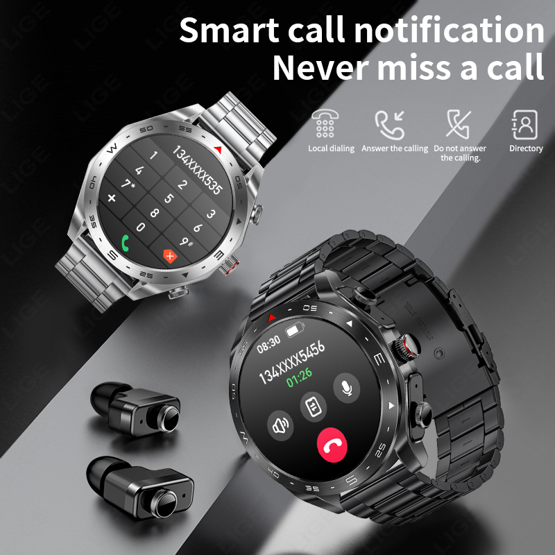 LIGE Smartwatch With Earbuds B - đánh giá và giá Smartwatch Headset