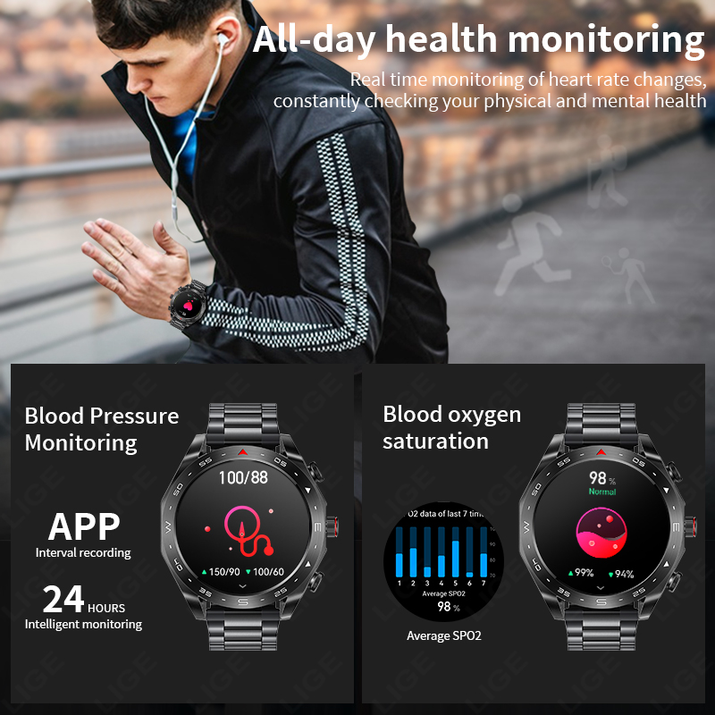 LIGE Smartwatch With Earbuds B - đánh giá và giá Smartwatch Headset