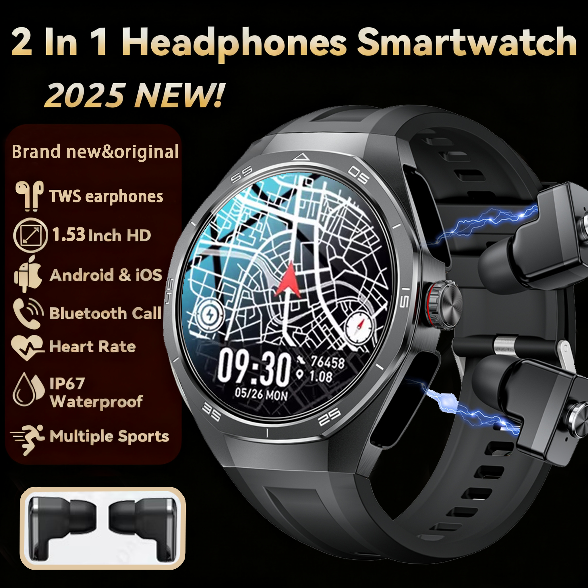 NFC Headset Smart Watch 2 in 1 - đánh giá và giá Smartwatch Headset
