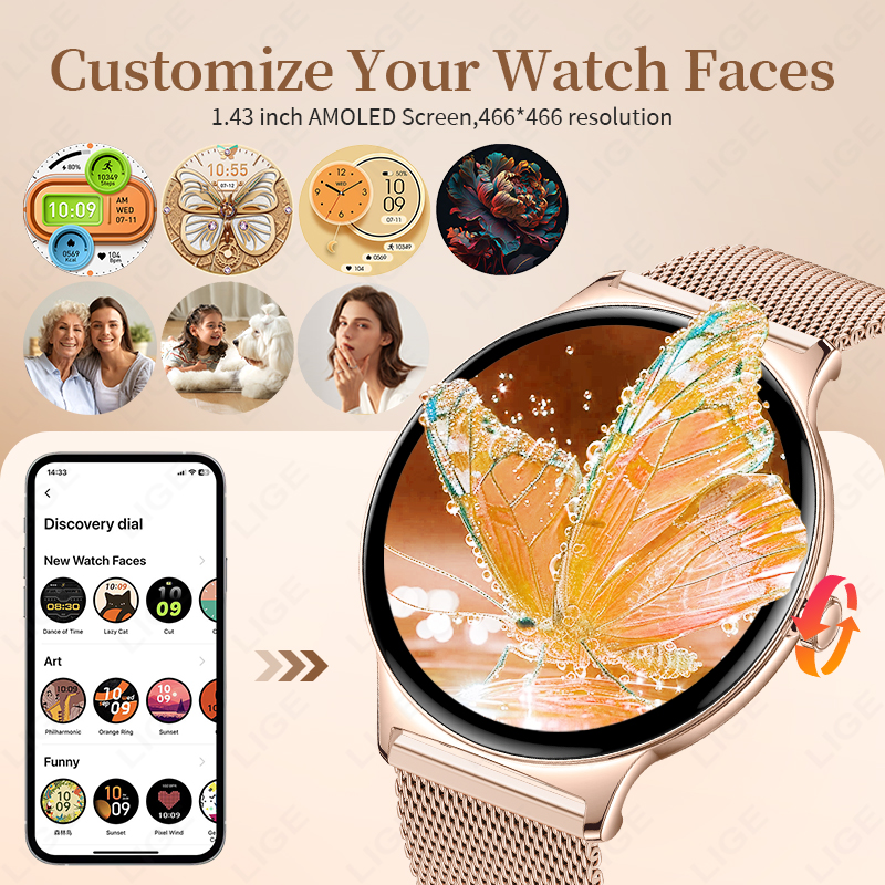 LIGE New Ultra Thin Smart Watc - đánh giá và giá Smartwatch Custom