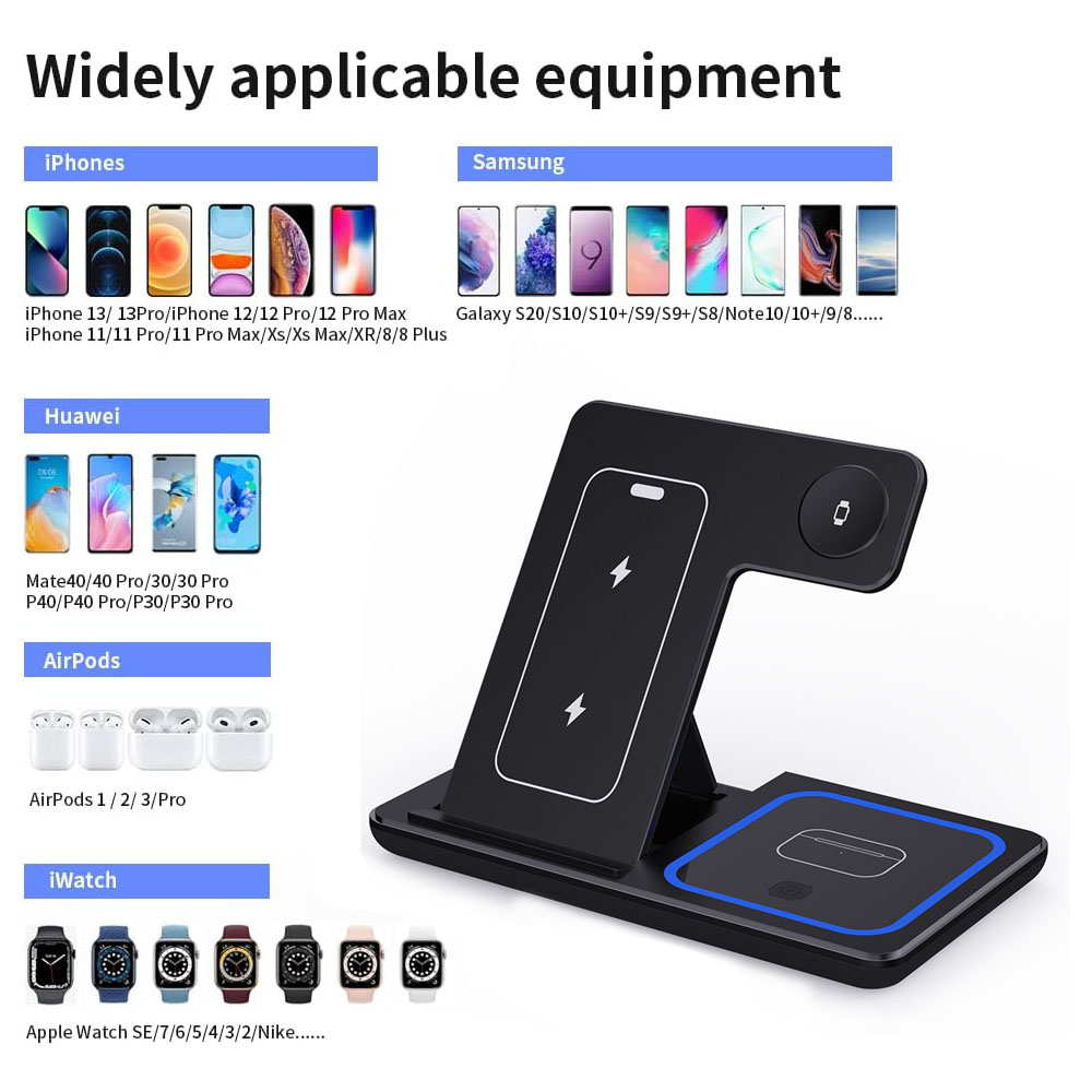 15W 3 in 1 Wireless Charger St - đánh giá và giá Smartwatch X12