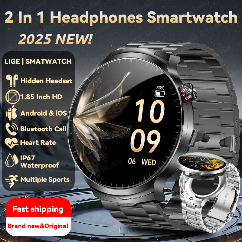 LIGE TWS 2 In 1 Headset Smart  - đánh giá và giá Smartwatch Headset