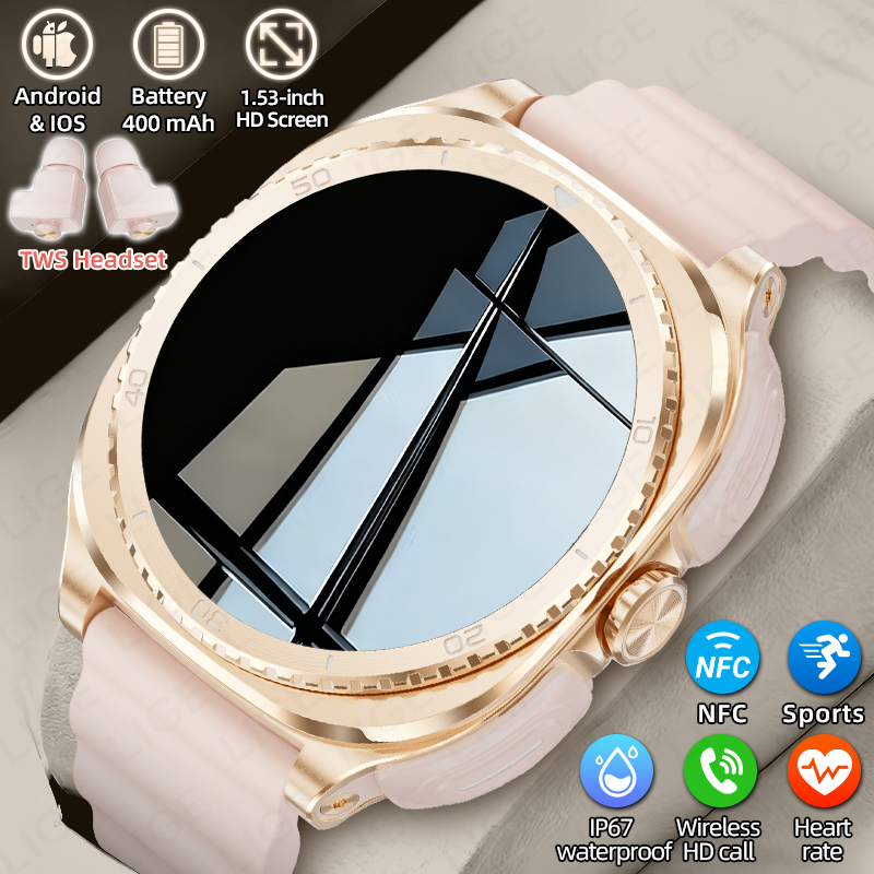 LIGE 2 In 1 TWS Headset Smart  - đánh giá và giá Smartwatch Headset