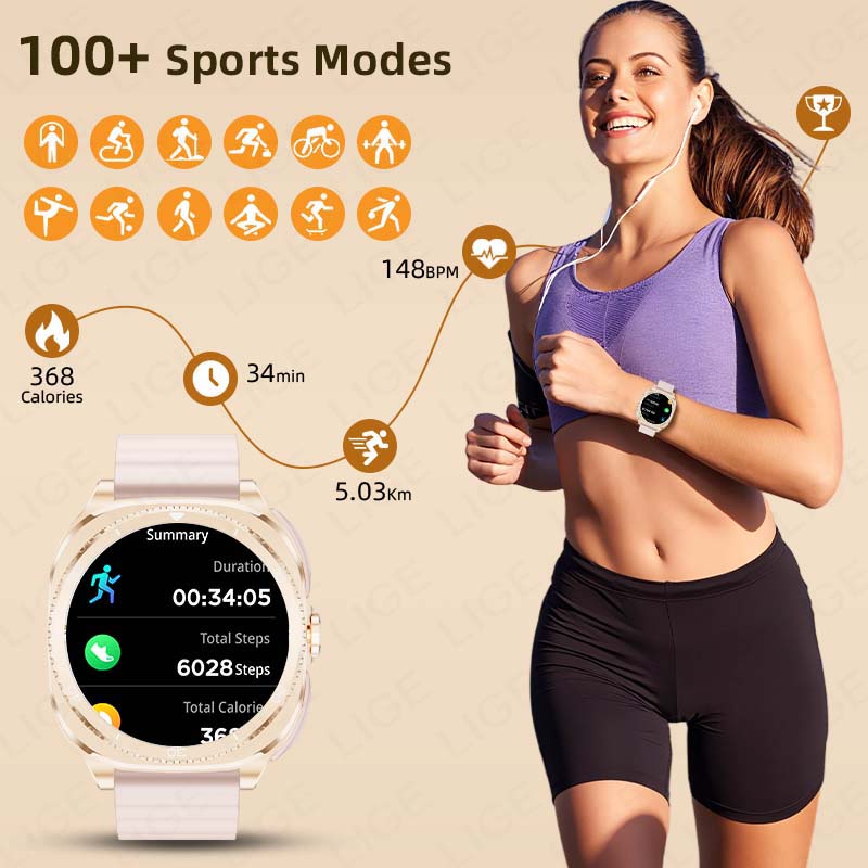 LIGE 2 In 1 TWS Headset Smart  - đánh giá và giá Smartwatch Headset