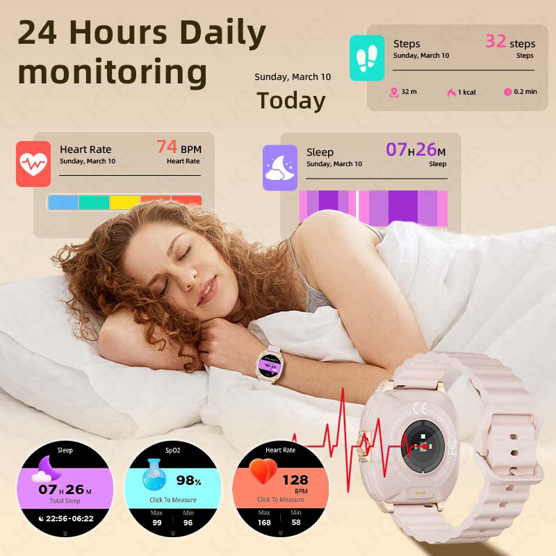 LIGE 2 In 1 TWS Headset Smart  - đánh giá và giá Smartwatch Headset