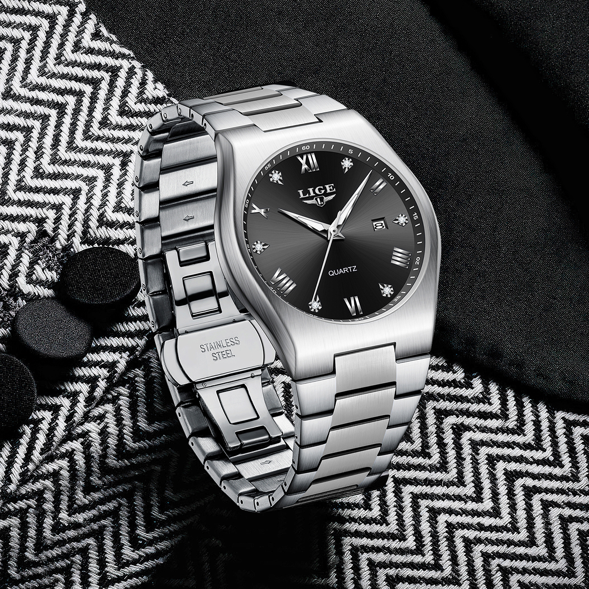 LIGE Fashion Men's Quartz Watc - đánh giá và giá Smartwatch Nexus