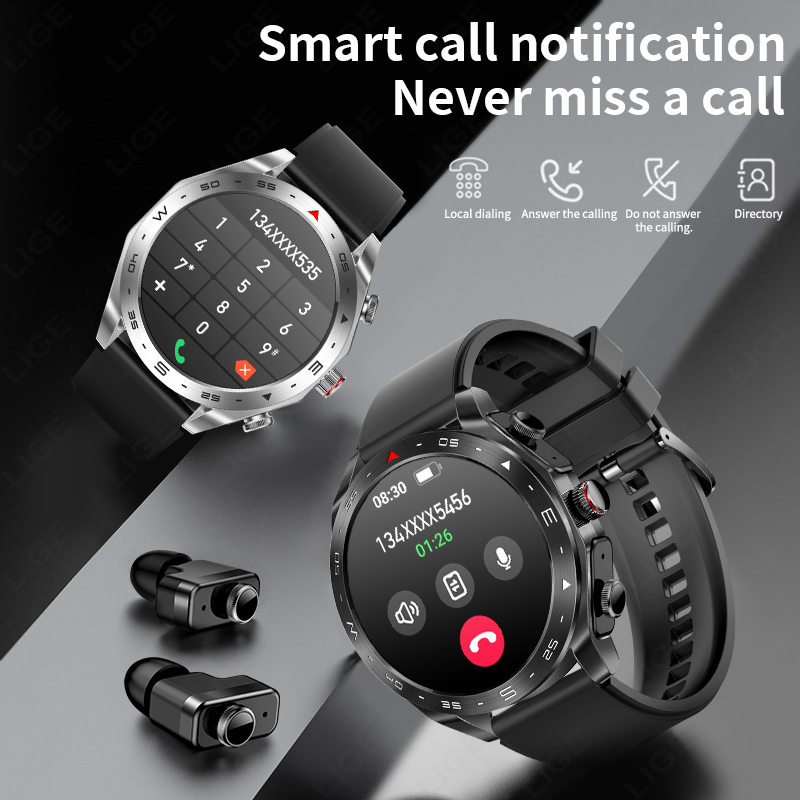 LIGE With Earbuds Bluetooth He - đánh giá và giá Smartwatch Headset