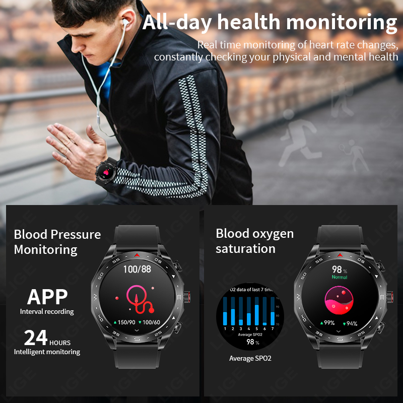 LIGE With Earbuds Bluetooth He - đánh giá và giá Smartwatch Headset