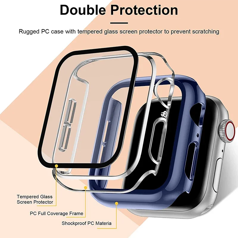 2Pcs Tempered Glass+cover For  - đánh giá và giá Smartwatch Band Accessories